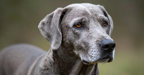 Senior dog with a gray muzzle