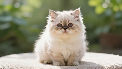 Persian cat as a kitten, morning light