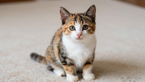 Calico cat as a kitten