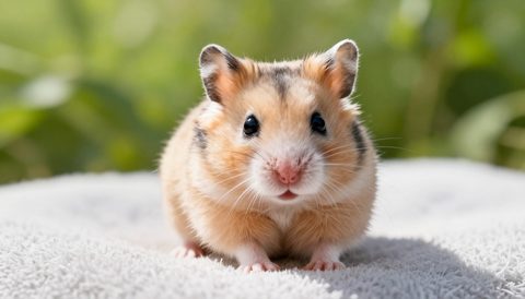 Syrian hamster as a baby, morning light