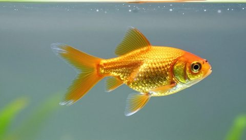 Cá vàng bơi trong bể thuỷ sinh