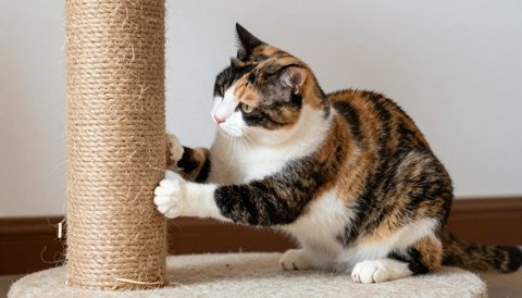 Mèo tam thể cào trụ cào móng