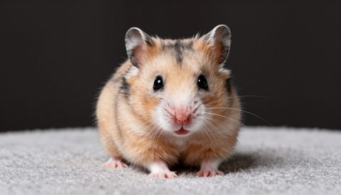 Syrian hamster as a baby, dark background