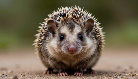 Pygmy hedgehog looking at the camera