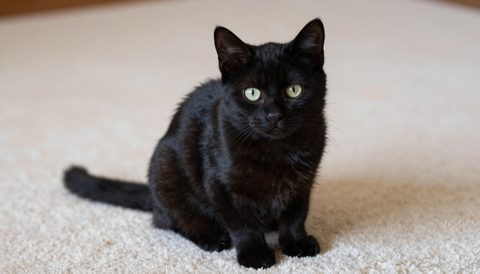 Black cat as a kitten
