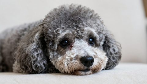 Toy poodle as a senior dog