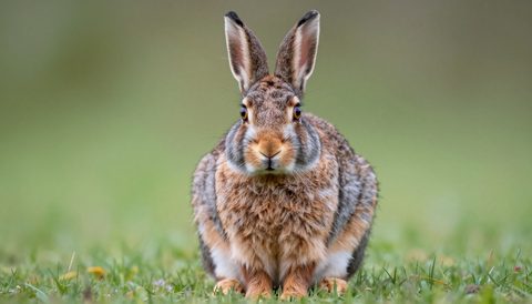 Rabbit looking at the camera