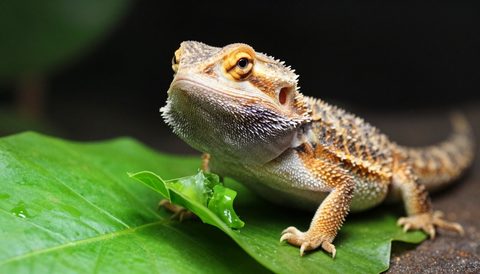 Bearded dragon eating