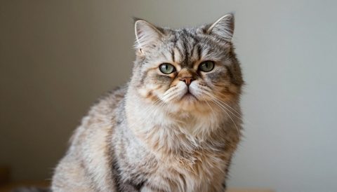 Mèo Ba Tư ngồi nhìn thẳng