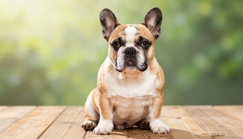 French bulldog as a puppy, morning light