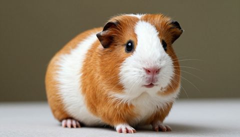 Guinea pig looking at the camera