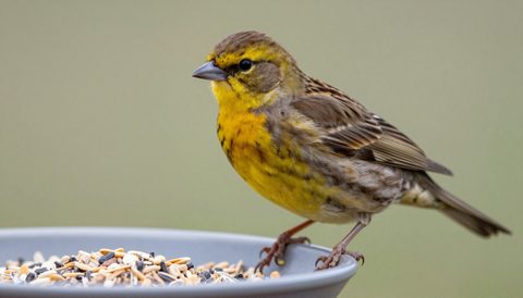 Canary eating seeds