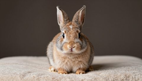 Rabbit as a baby, dark background