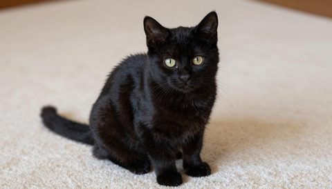 Black cat as a kitten