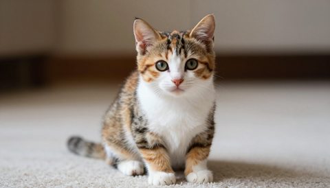 Calico cat as a kitten