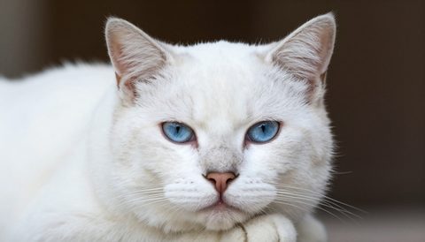 White cat as a senior cat