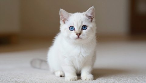 Mèo trắng mắt xanh lúc còn nhỏ