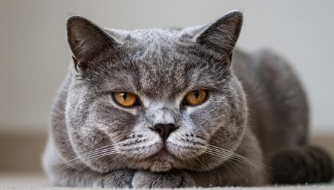British shorthair as a senior cat