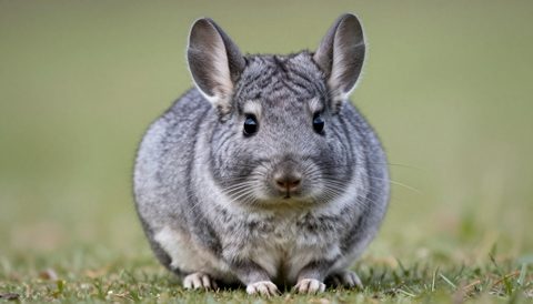 Chinchilla ngồi nhìn thẳng