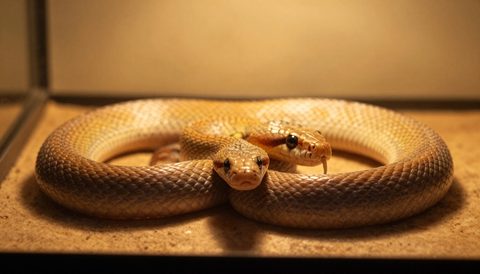 Rắn ngô sưởi dưới đèn, nắng chiều