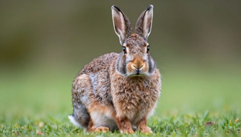 Rabbit looking at the camera