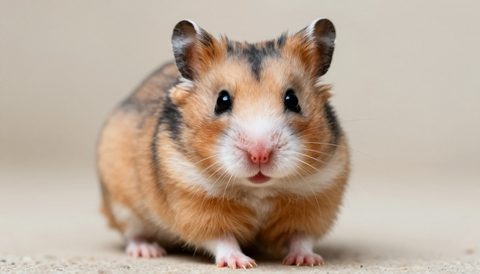 Hamster Syrian ngồi nhìn thẳng