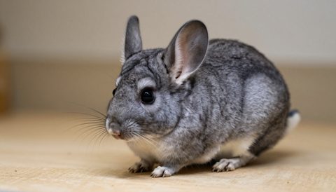 Chinchilla in a spacious enclosure