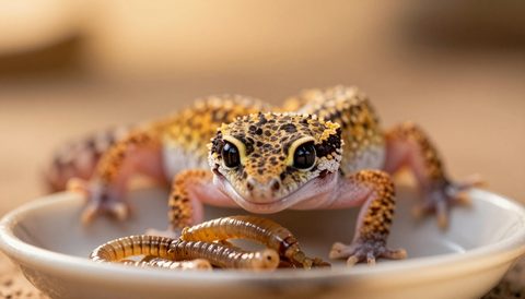 Tắc kè da báo đang ăn, nắng chiều