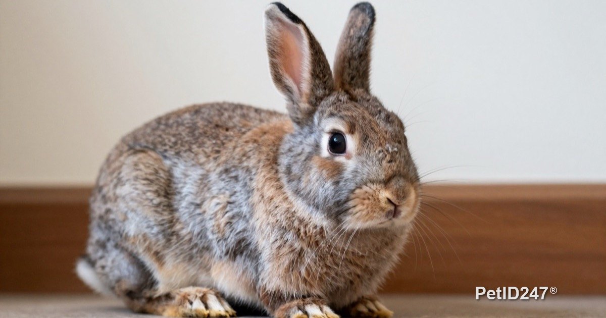 Rabbit lying indoors