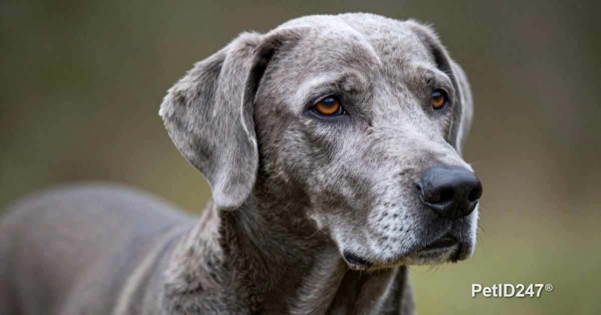 Senior dog with a gray muzzle