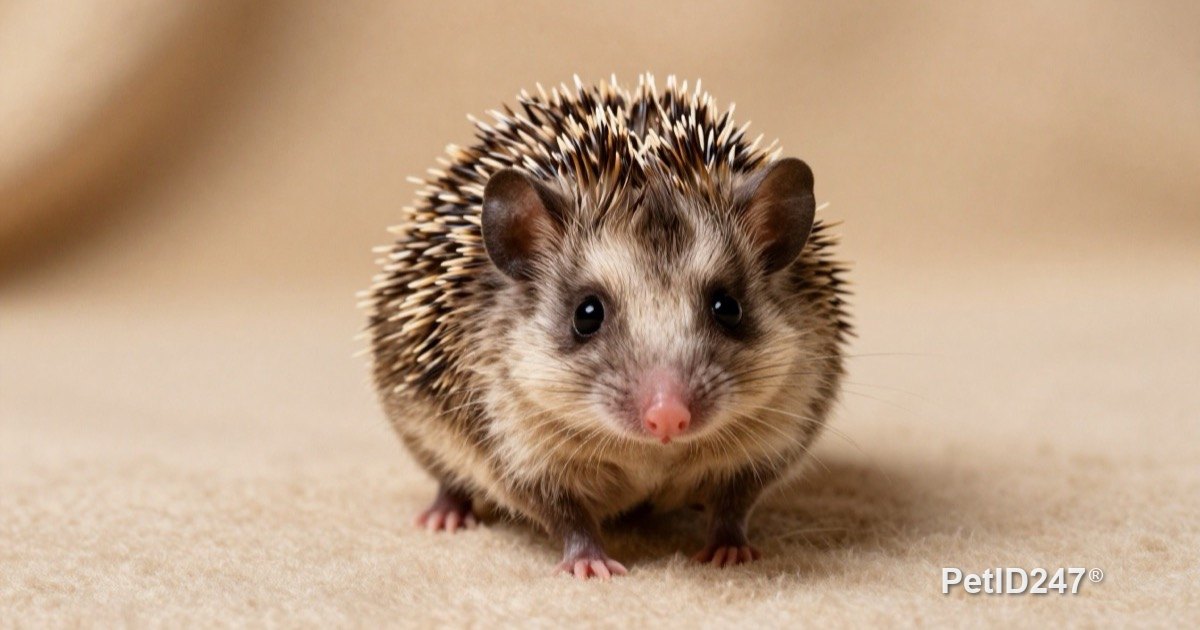 African pygmy hedgehog standing on soft fleece