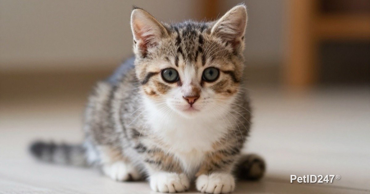 Kitten exploring its new home