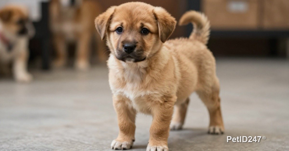Puppy in its new home