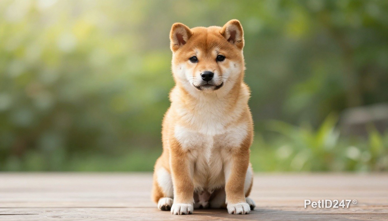 Shiba inu as a puppy, morning light