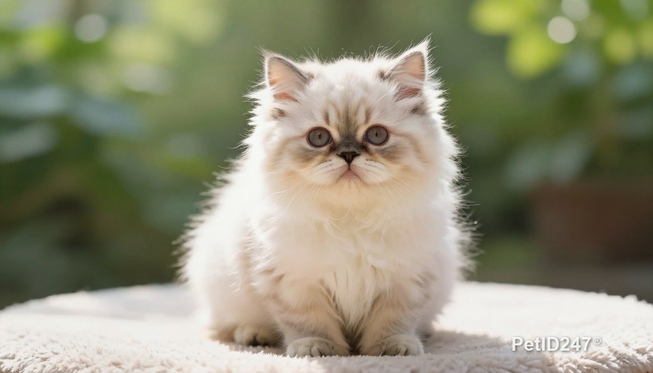 Persian cat as a kitten, morning light