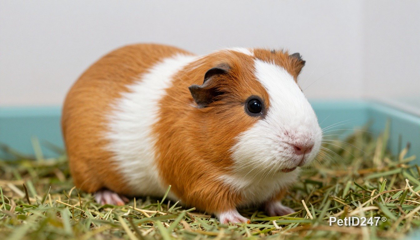 Guinea pig in a spacious enclosure