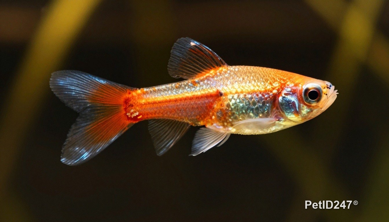 Guppy close-up, golden hour