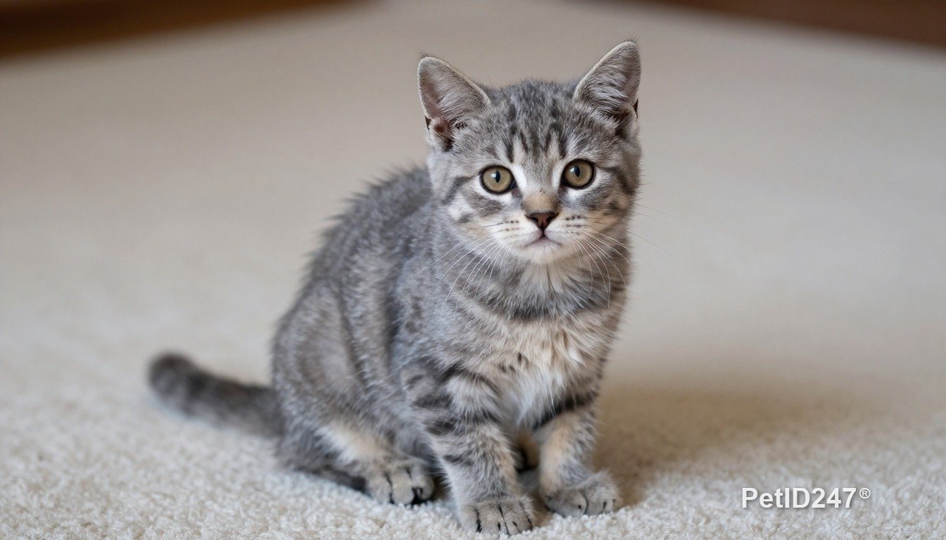 Grey tabby cat as a kitten