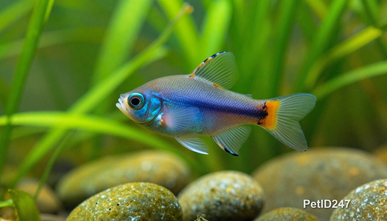 Angelfish among aquatic plants, morning light