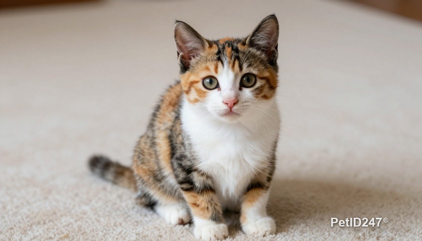 Calico cat as a kitten