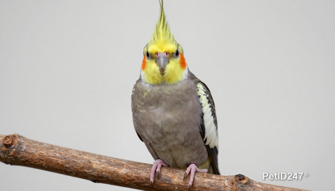 Cockatiel perched on a branch