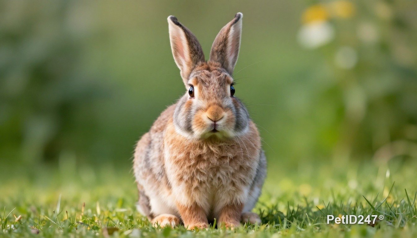 Rabbit looking at the camera, morning light