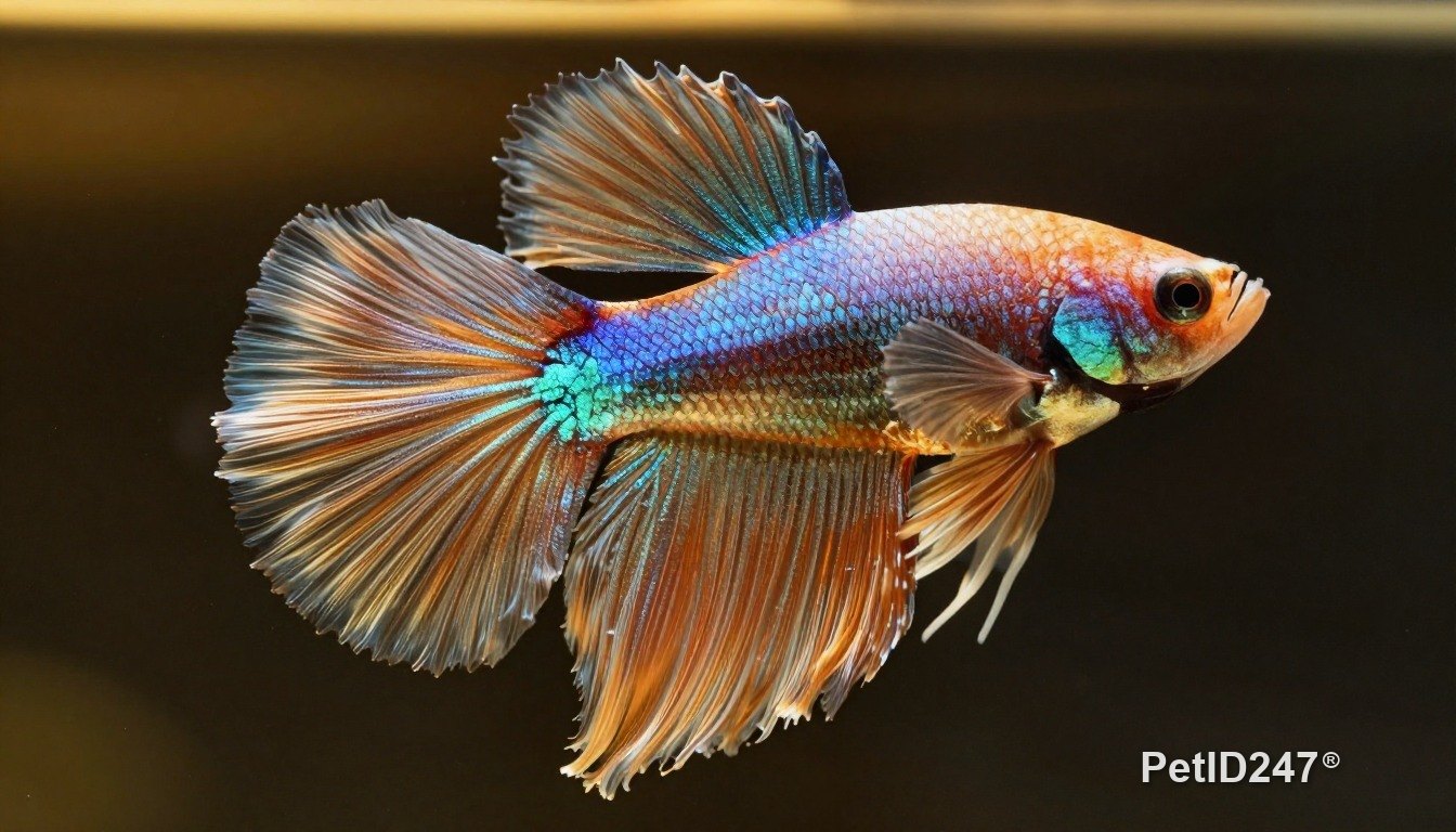 Cá betta cận cảnh, nắng chiều