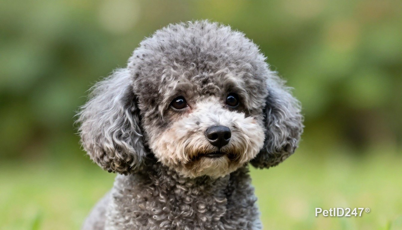 Toy poodle as a senior dog, morning light