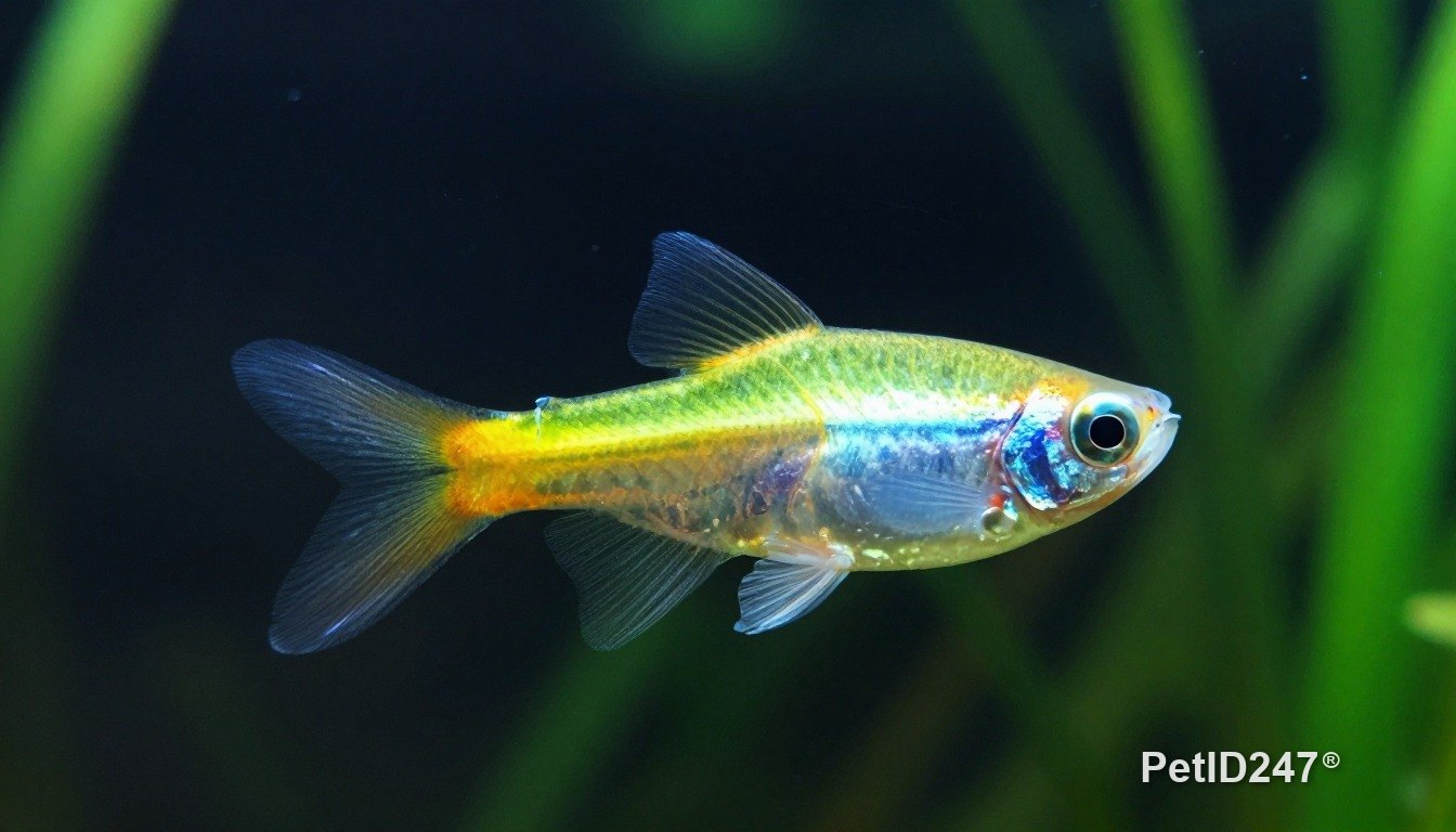 Neon tetra in a planted aquarium