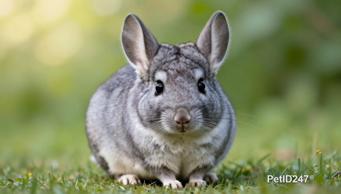 Chinchilla looking at the camera, morning light
