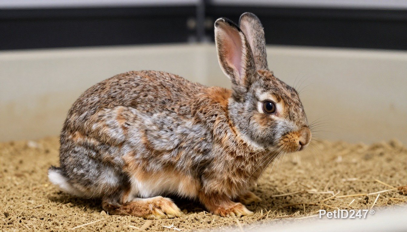 Rabbit in a spacious enclosure