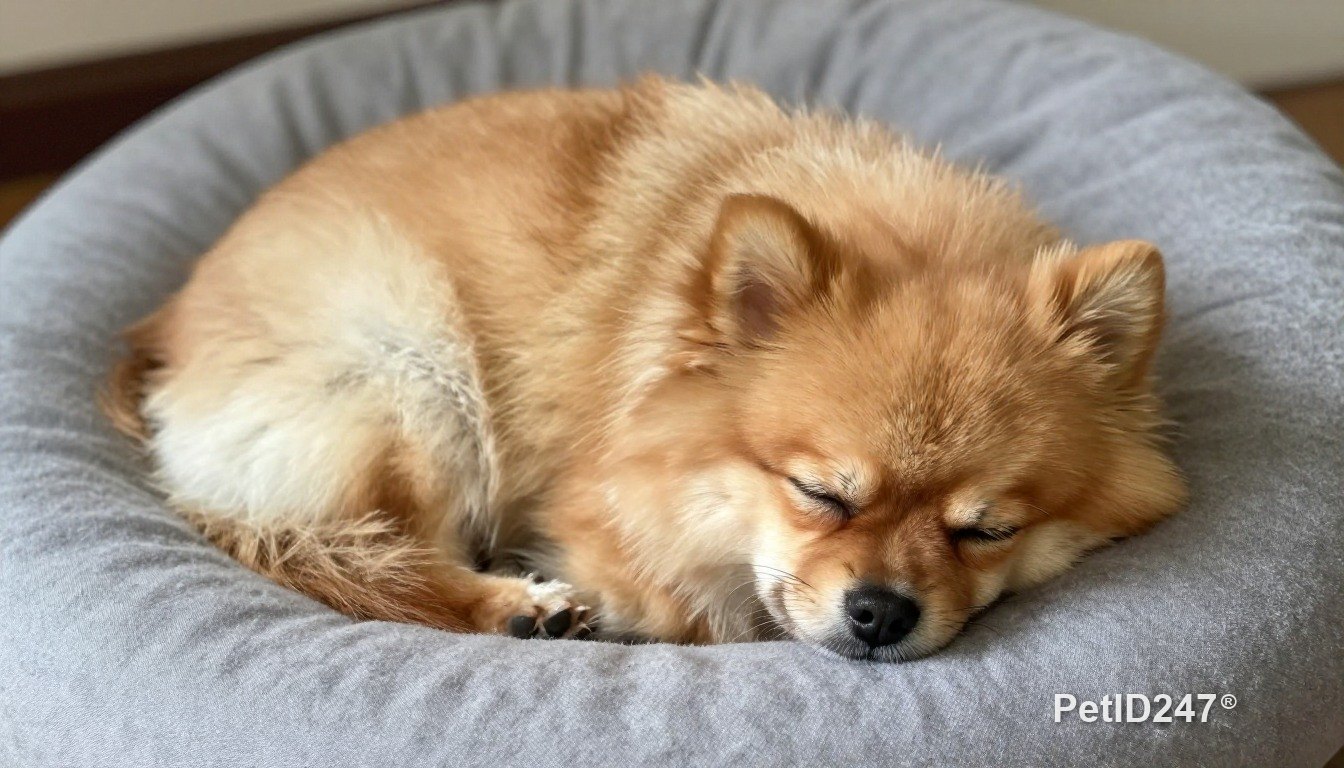 Chó phốc sóc ngủ trên nệm, nắng sớm