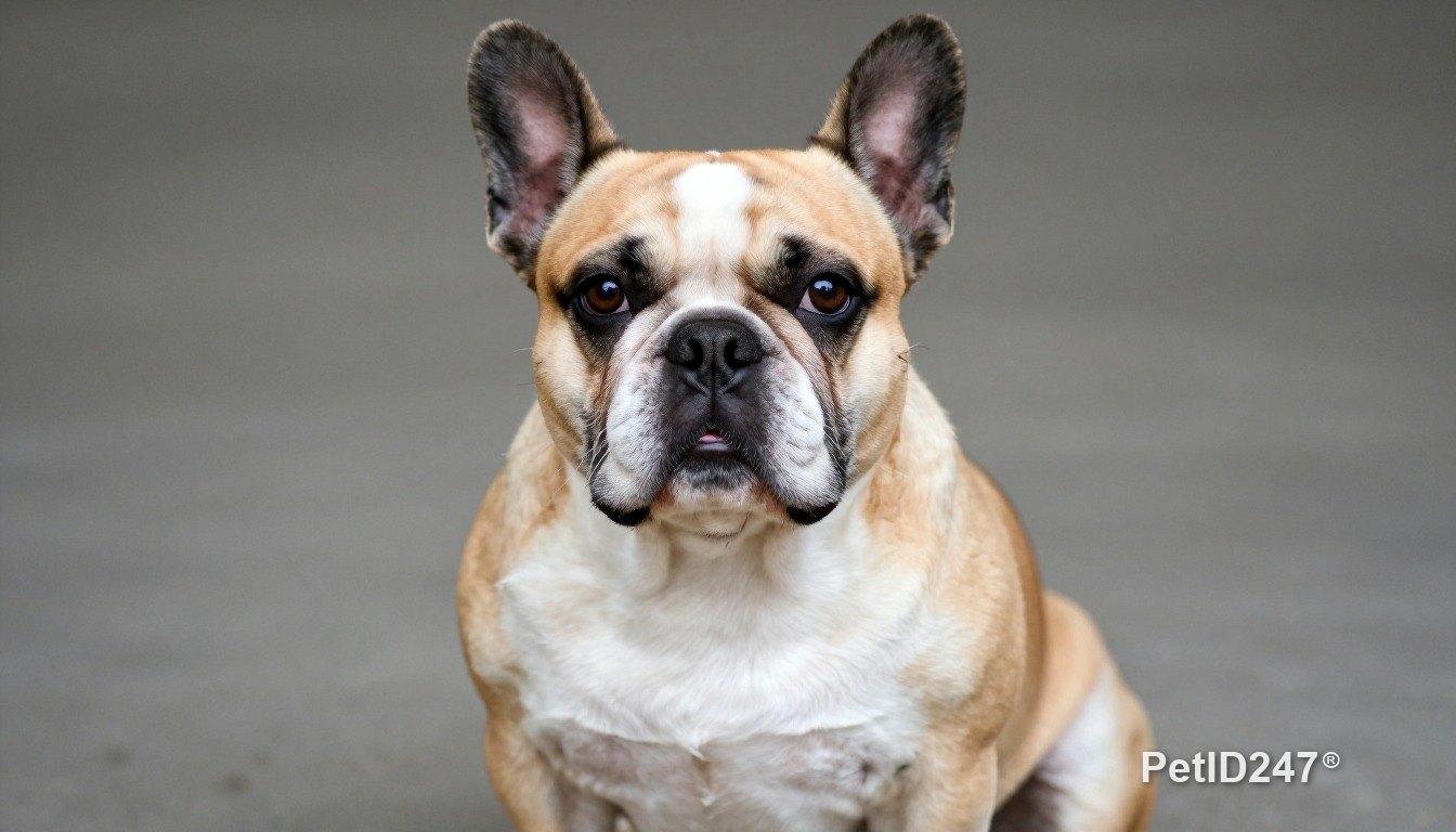 French bulldog sitting, looking at the camera