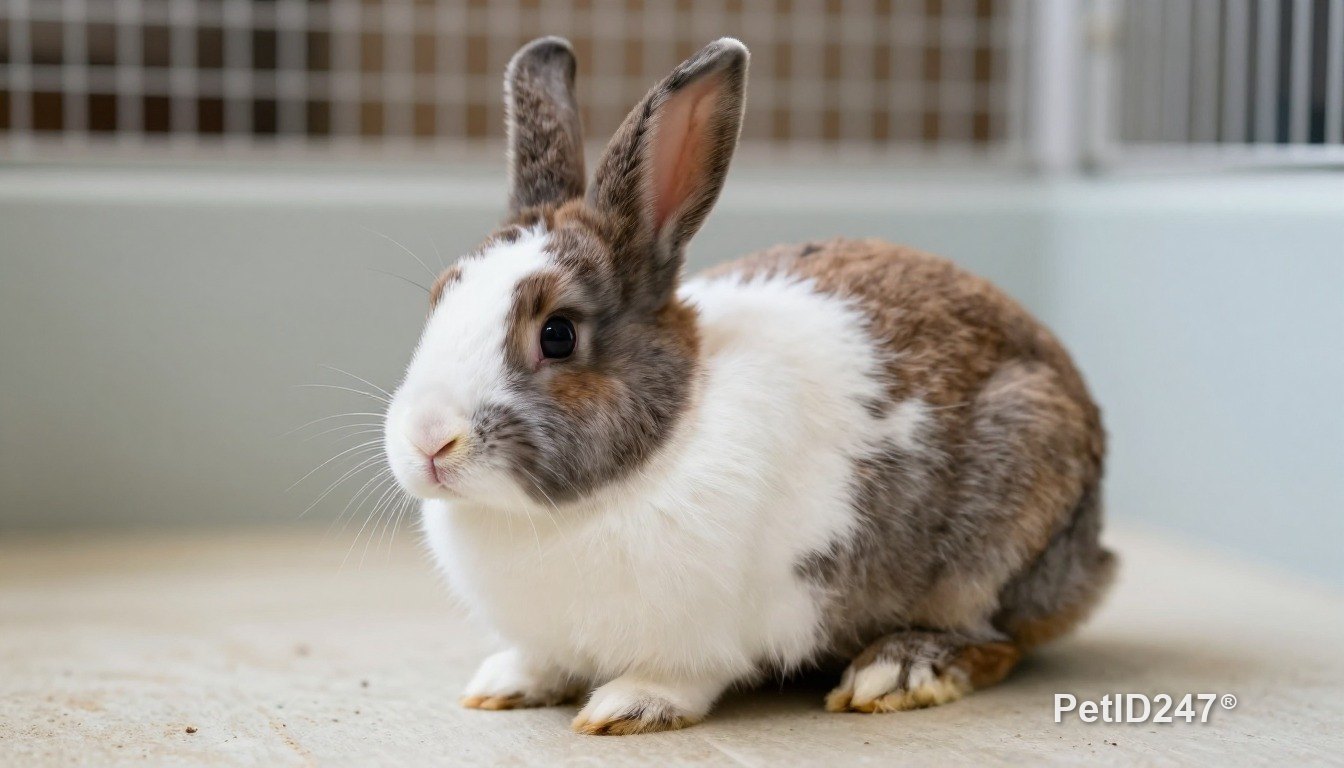 Holland lop rabbit in a spacious enclosure